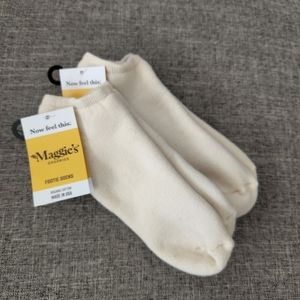 NWT Maggie's Organic's Cotton Footie Socks in Natural Medium